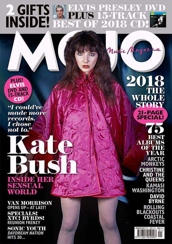 Kate Bush sulla copertina della rivista Mojo Music Magazine Gennaio 2019